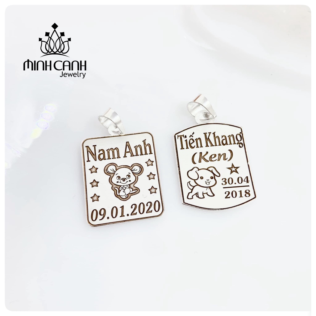 Mặt Dây Chuyền Bạc Khắc Tên Cho Bé - Minh Canh Jewelry