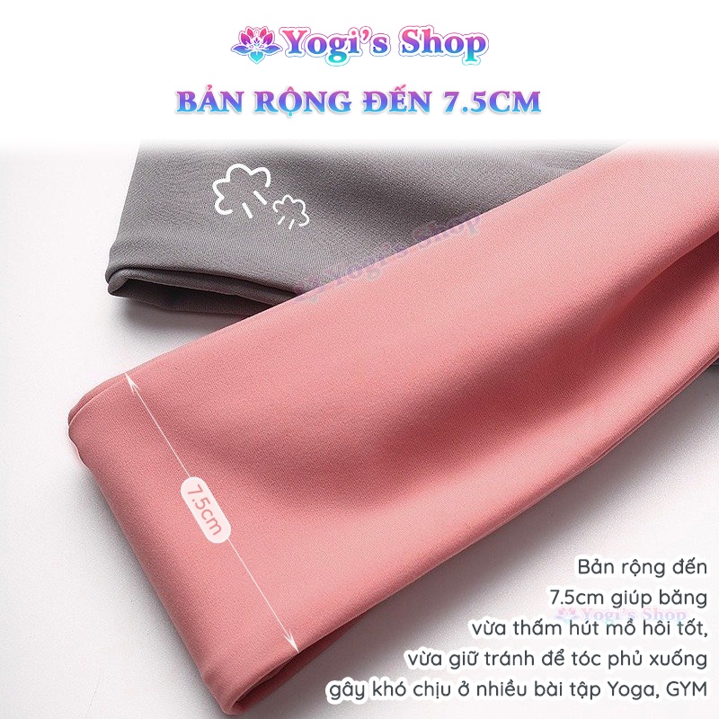 Băng Đô Trán Headband Relax Thấm Hút Mồ Hôi Luyện Tập Thể Thao, Yoga, GYM, Aerobic | Vải Co Giãn 4 Chiều, Bản Rộng 7.5cm