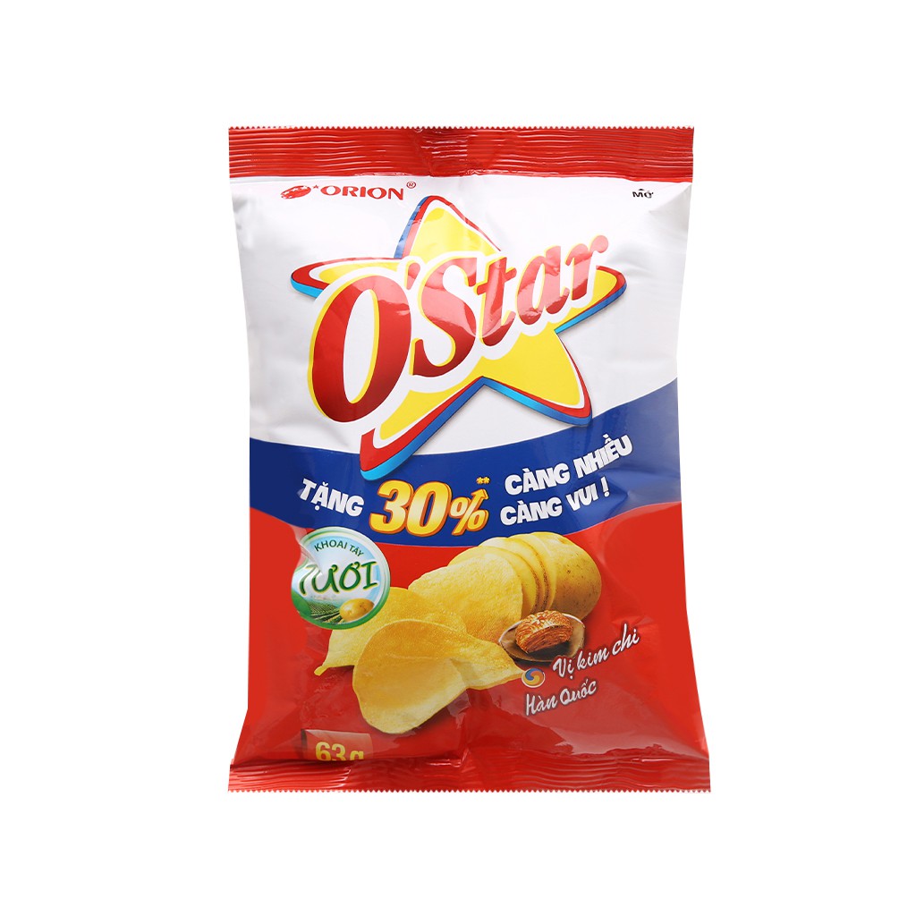 Snack khoai tây vị kim chi Hàn Quốc O'Star gói 48g