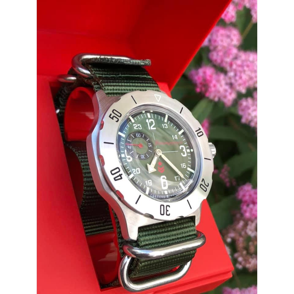 Đồng hồ Nga Vostok komandirskie chống nước tốt 350501. Đồng hồ nam Vostok máy cơ tự động, size mặt 42, chống nước 10ATM