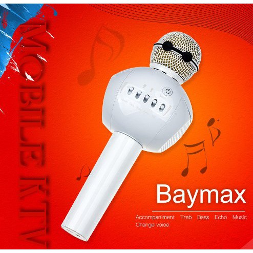 Mic Baymax Míc hát micro karaoke Loa kèm micro 3 trong 1 kết nối Bluetooth - Mic Kèm Loa
