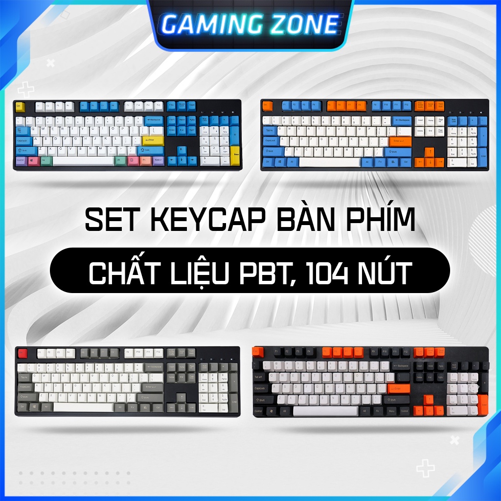 Keycap bàn phím cơ Carbon/Chalk/Bow/White Gray nhựa PBT 108 phím siêu đẹp