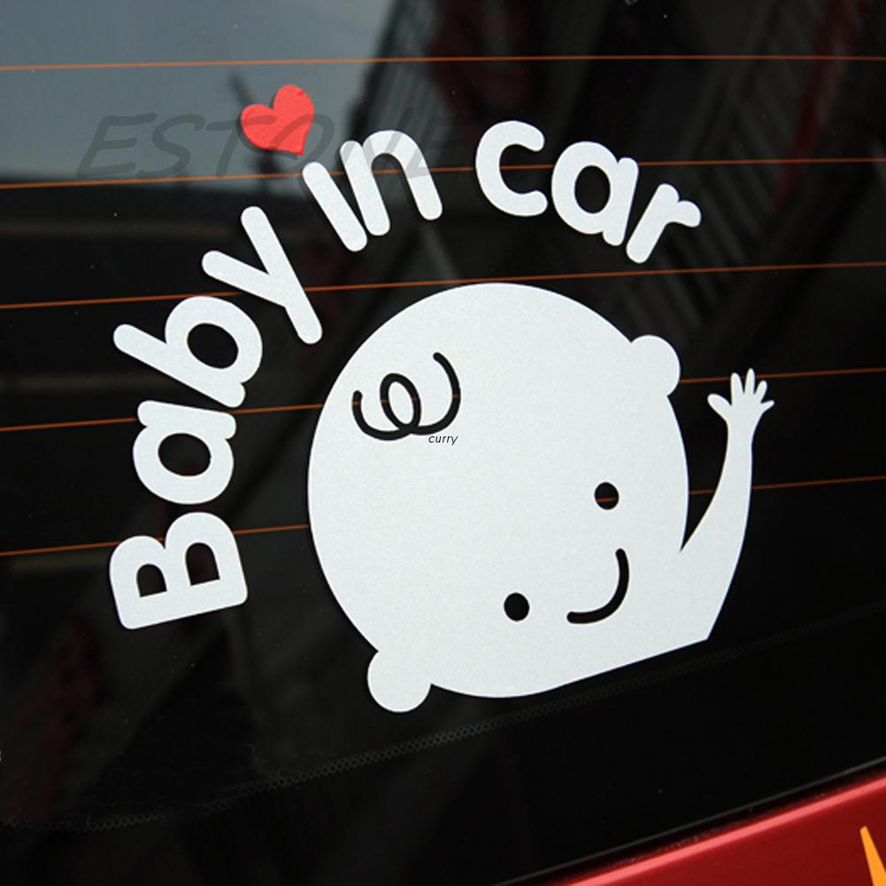 ✿ Decal Dán Xe Chữ &quot;Baby In Car&quot; Dễ Thương