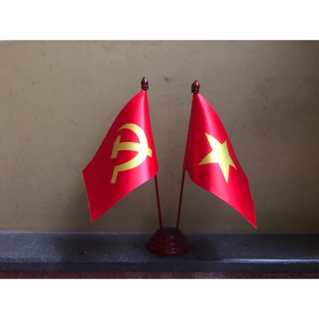Cờ để bàn Việt Nam - Đảng đế mini thấp cao 32cm
