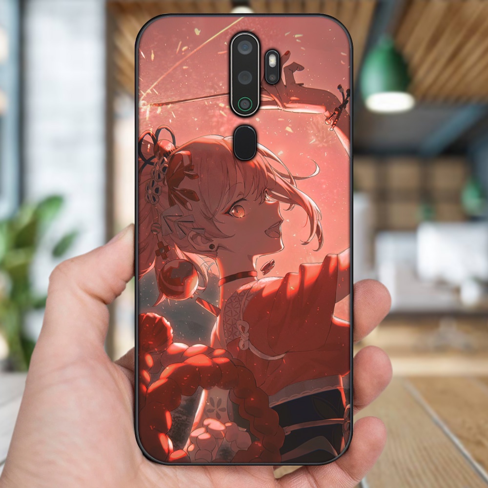 Ốp lưng Oppo A5 2020, A9 2020 viền đen in hình Yoimiya Genshin Impact