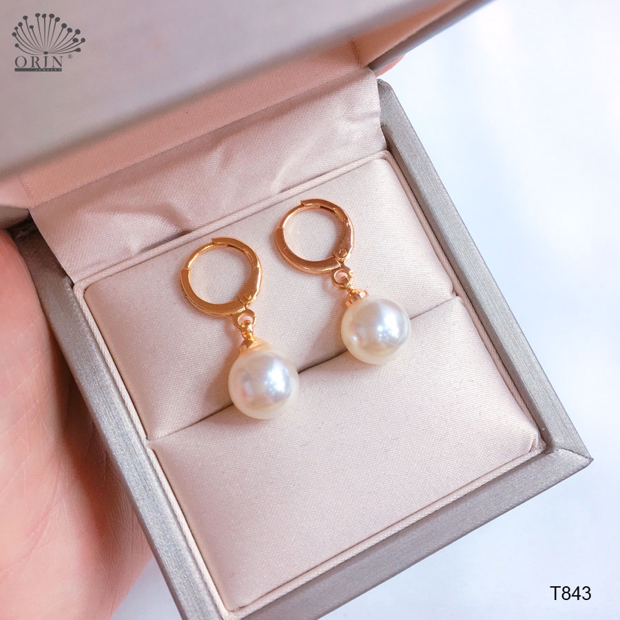 Bông tai trái châu trắng đơn giản thanh lịch thiết kế cao cấp Orin T843
