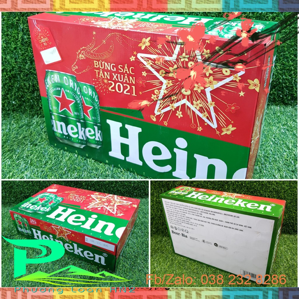 Bia Heineken lon - Thùng 24 lon x 330ml