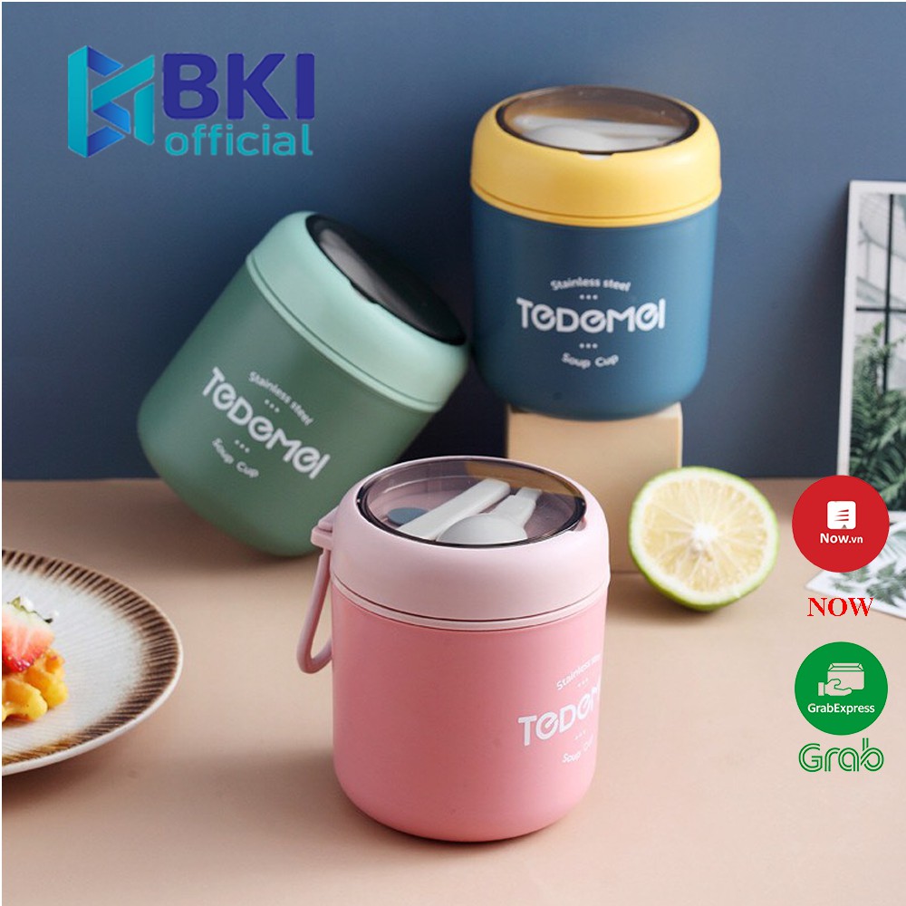 Bình Ủ Cháo, Bình Ủ Cháo Giữ Nhiệt TEDEMEI, Hộp Đựng Thức Ăn Cơm Văn Phòng 2 Lớp Giữ Nhiệt Lâu
