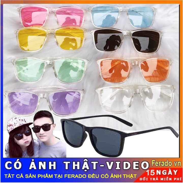 Kính Râm Gọng Tăm Mảnh Unisex, Kính Mắt UV400 Ulzzang Thời Trang Hàn Quốc Nam Nữ FERADO (tặng kèm hộp đựng kính)