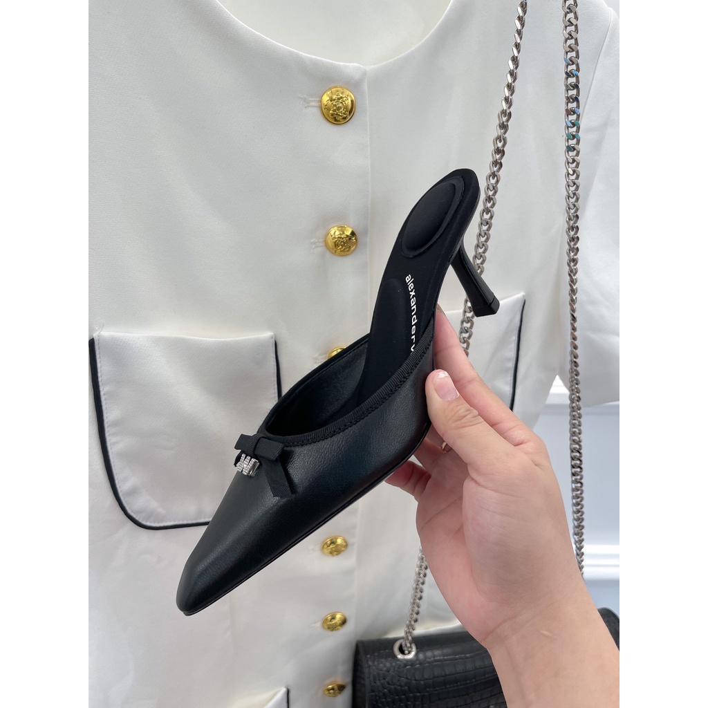 Giày cao gót nữ da thật thời trang cao cấp Alexander Wang phong cách quyến rũ, thời thượng