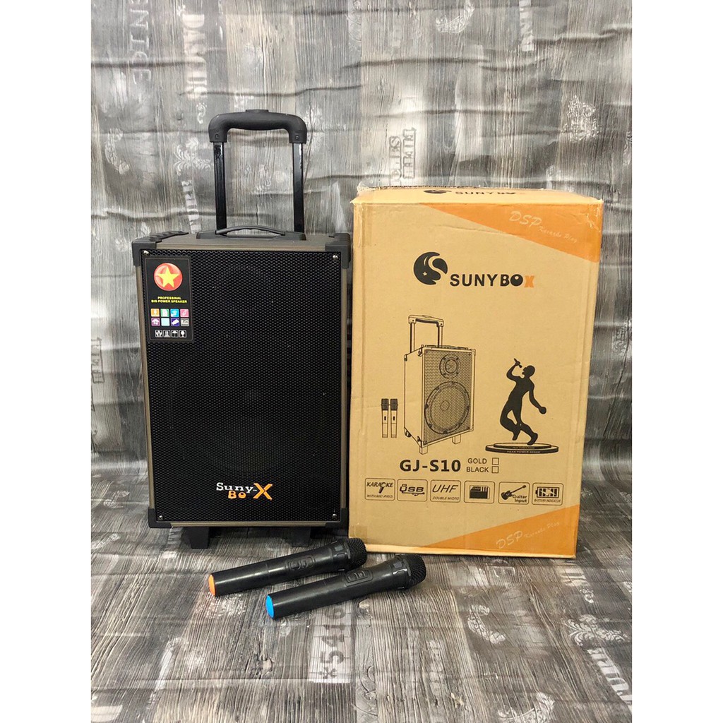 Loa Kéo Di Dộng SUNYBOX GJ-S10 (Bass 10", 2 Micro)