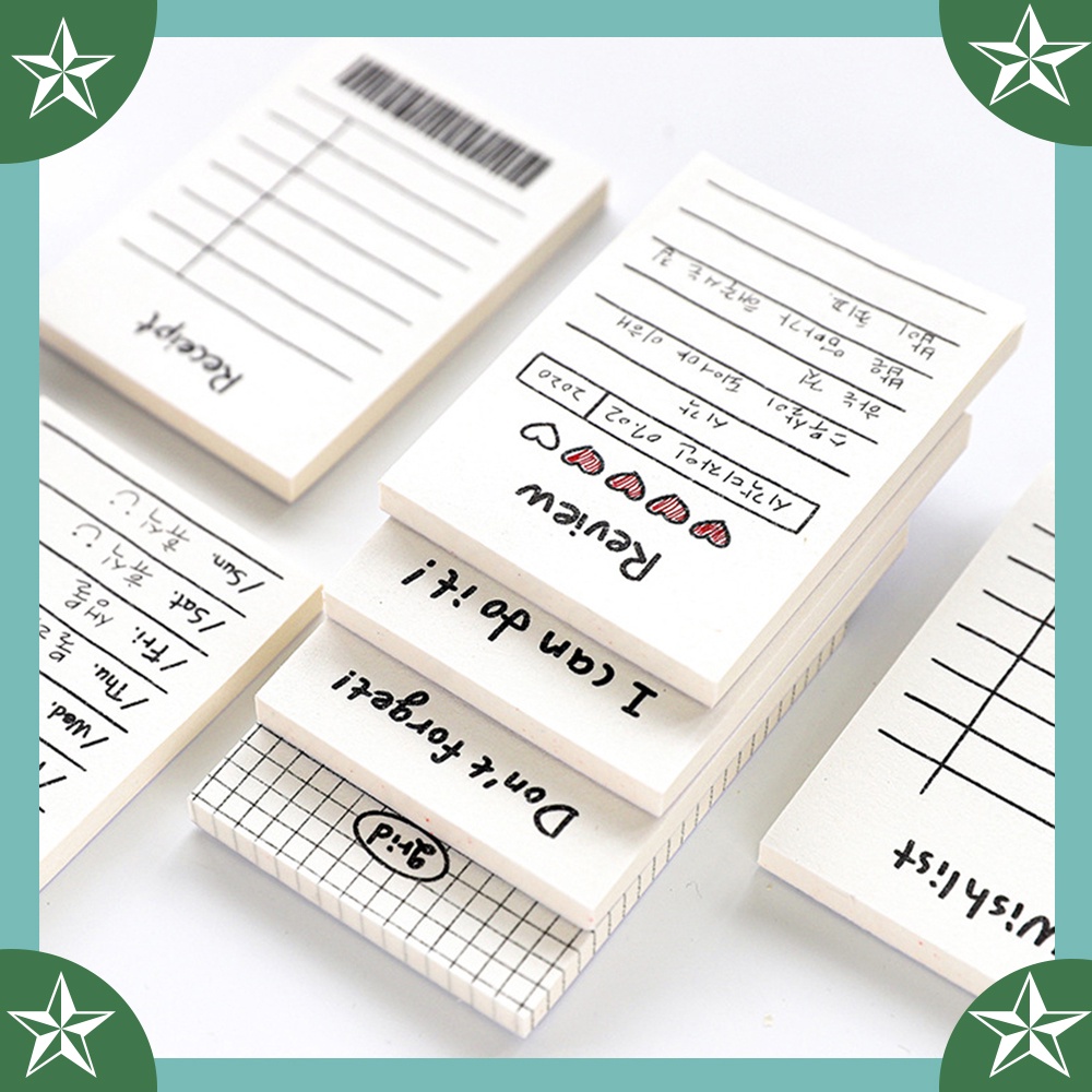 Set 50 tờ giấy ghi chú mini phong cách Nhật Bản đơn giản dễ thương