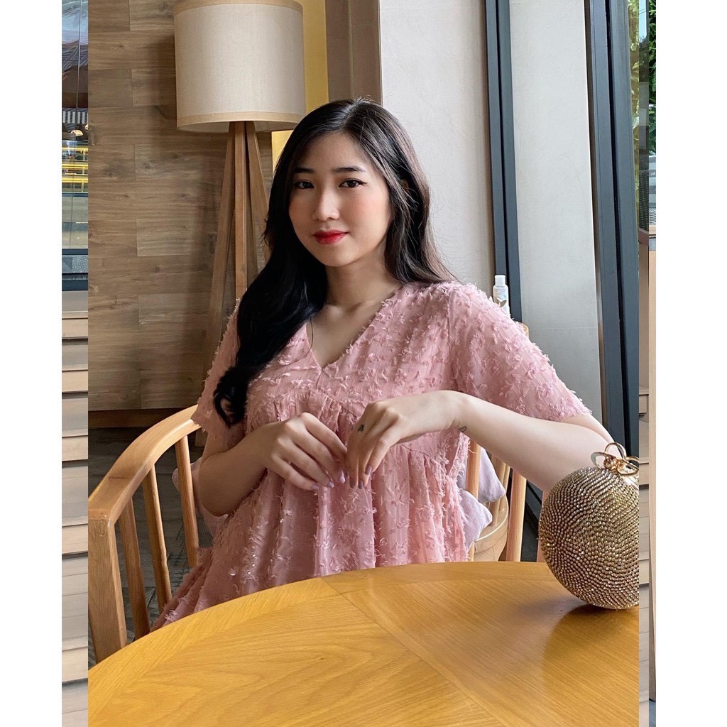 Váy bầu bigsize thời trang thiết kế chất ren 2 lớp thoáng mát freesize từ 45 đến 75kg