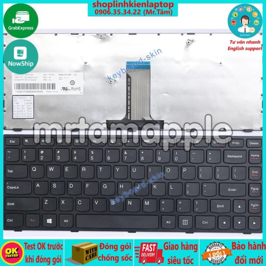 (KEYBOARD) BÀN PHÍM LAPTOP LENOVO G40, G40-70  dùng cho Ideapad B40-30, B40-70, G40-30, G40-70, 300-14IBR, 300-14ISK