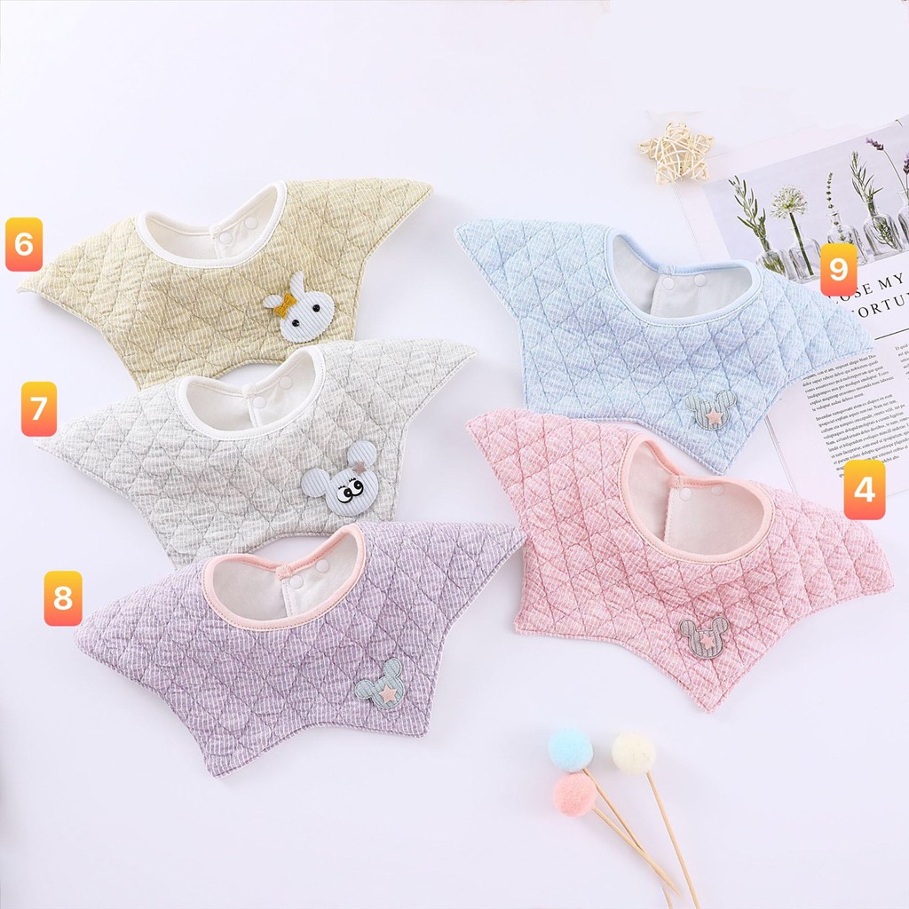 Yếm ăn dặm cho bé, hình ngôi sao xoay 360 độ, cotton 6 lớp - 𝐘𝟓𝟐