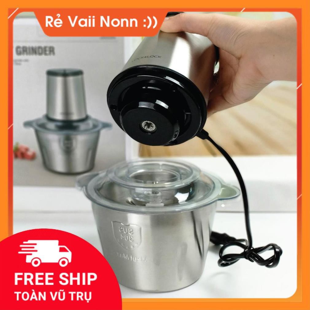 Máy Xay Thịt💖FREE SHIP💖Máy xay sinh tố cầm tay Cối Inox 4 Lưỡi Đa Năng,Công suất 300W xay thịt, tỏi ớt, rau củ quả.