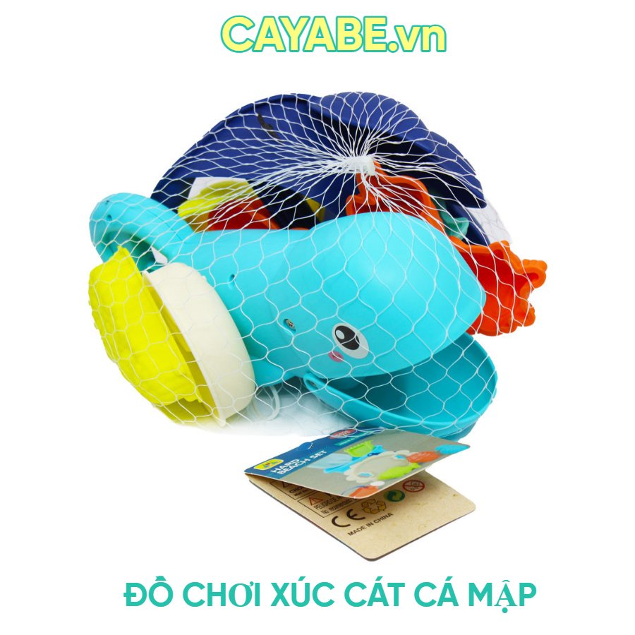 ĐỒ CHƠI XÚC CÁT 8 MÓN CÁ MẬP BẮN NƯỚC CHO BÉ ĐI BIỂN 1209