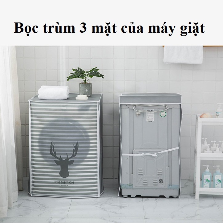 Bao bọc vỏ trùm máy giặt cửa ngang cửa trên PEVA chống thấm che phủ máy giặt hàng đẹp nhiều họa tiết