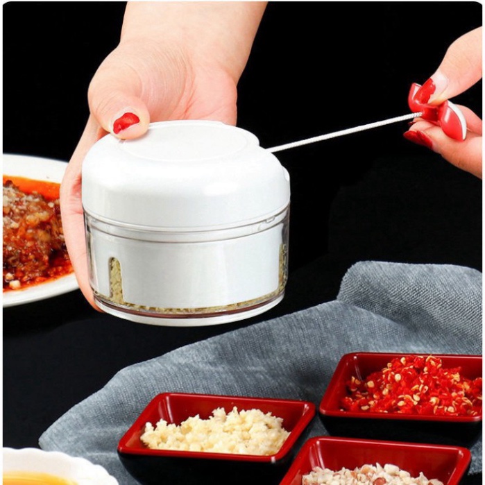 Dụng cụ xay tỏi ớt bằng tay Mini Food Chopper Tiện Dụng, Máy xay nhuyễn tỏi ớt hành gia vị cầm tay