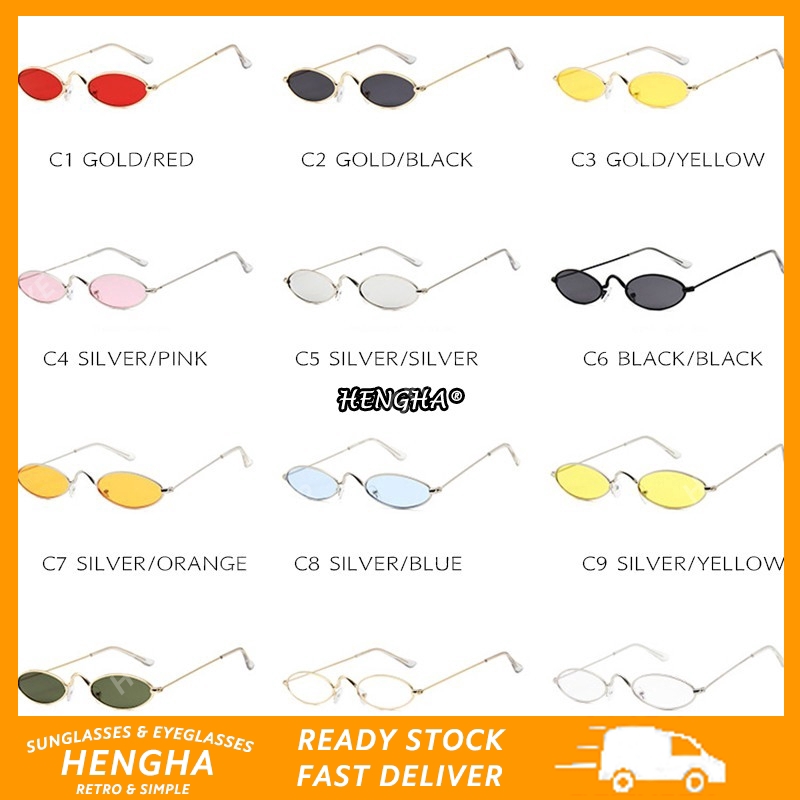 🆕Hengha🆕Kính Mát Gọng Kim Loại Phong Cách Retro Hàn Quốc