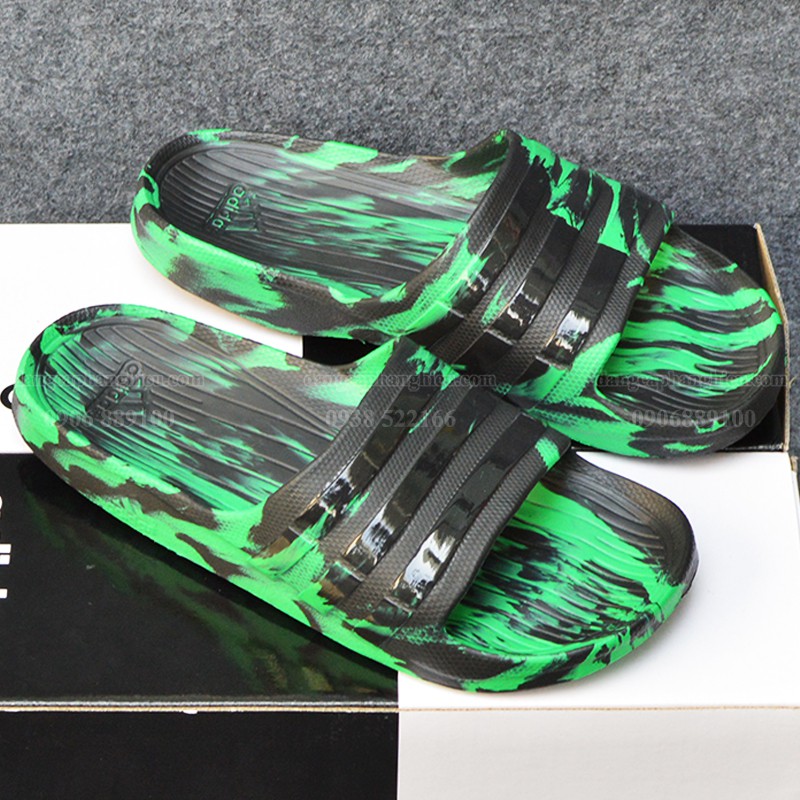 Dép ADIDAS DURAMO CAMO màu đen xanh lá sọc bóng