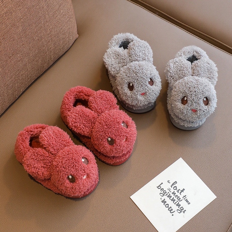 Dép giày bông hình thú cho bé trai bé gái đi trong nhà