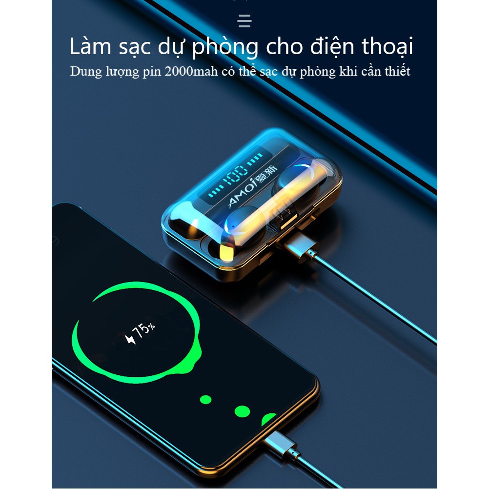 [CÓ LOGO AMOI] TAI NGHE AMOI F9 PRO MAX | BLUETOOTH 5.1 mới nhất 2020 | Hàng chính hãng có logo AMOI F9 | BigBuy360 - bigbuy360.vn