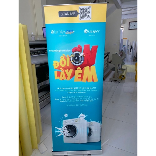Khung standee cuốn nhựa cao cấp KT 60x160cm - 80x200cm, Standee cuốn nhựa loại tốt