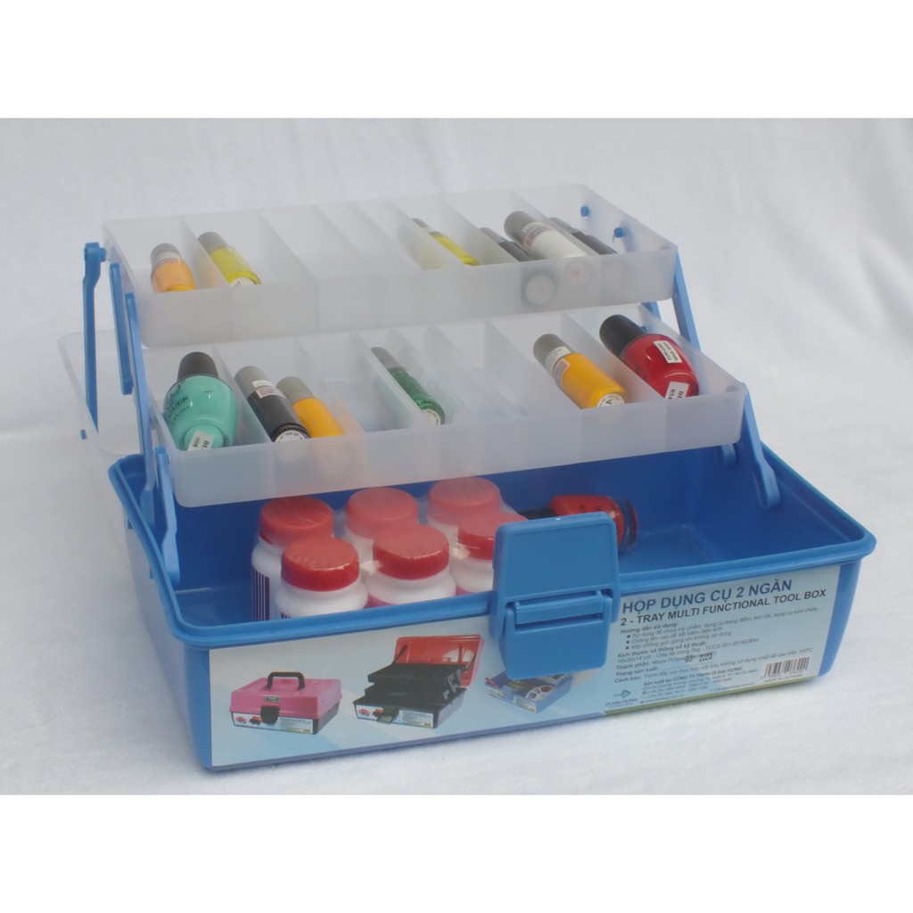 Cốp nhựa hai tầng; hộp đựng dụng cụ hai ngăn