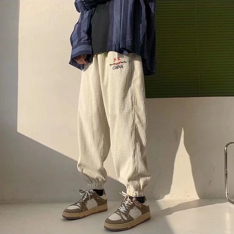 Quần ống rộng phong cách Hong Kong thời trang thu đông mới cho nam