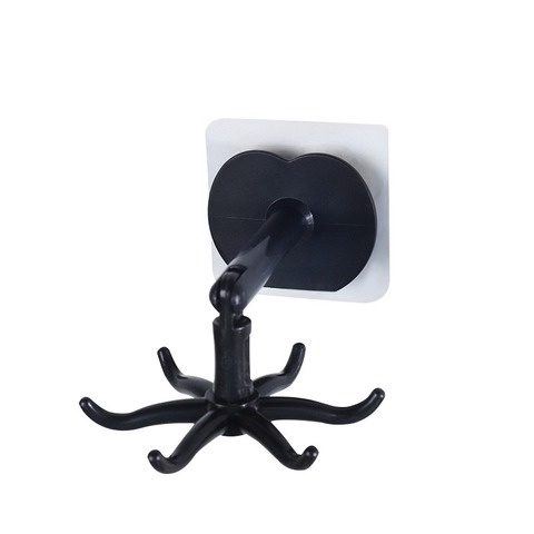 Giá treo đồ 6 móc xoay 360 độ gắn tường tiện dụng cho nhà bếp