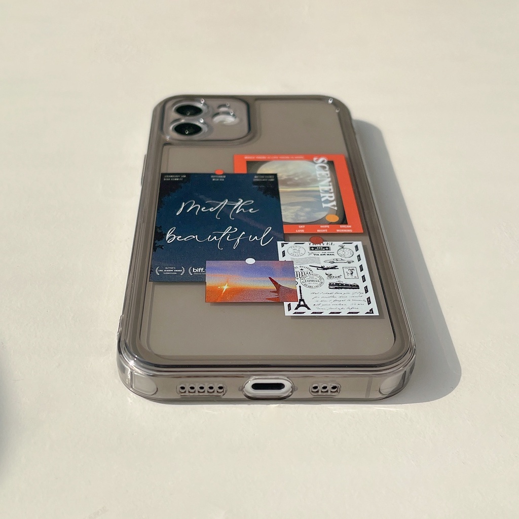 Mềm Ốp Điện Thoại Dẻo Trong Suốt Họa Tiết Nhãn Dán Độc Đáo Cho iphone 7 8 plus x xr xs 11 12 13 14 15 mini pro max se 2020
