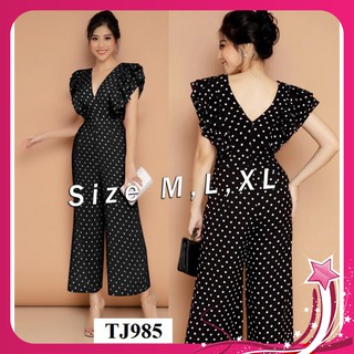 Jumpsuit Dài🎁FREESHIP🎁 Jumpsuit dài ống suông tay bèo xinh xắn TJ985