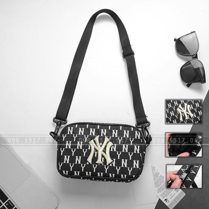 Túi Đeo Chéo MLB NY Cross Bag Monogram Mini Nam Nữ Hàng Hiệu, Thiết Kế Thời Trang, Túi NY MLB Full Tag Code