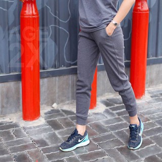 Quần Jogger Thun Nữ Xám Hàn Quốc