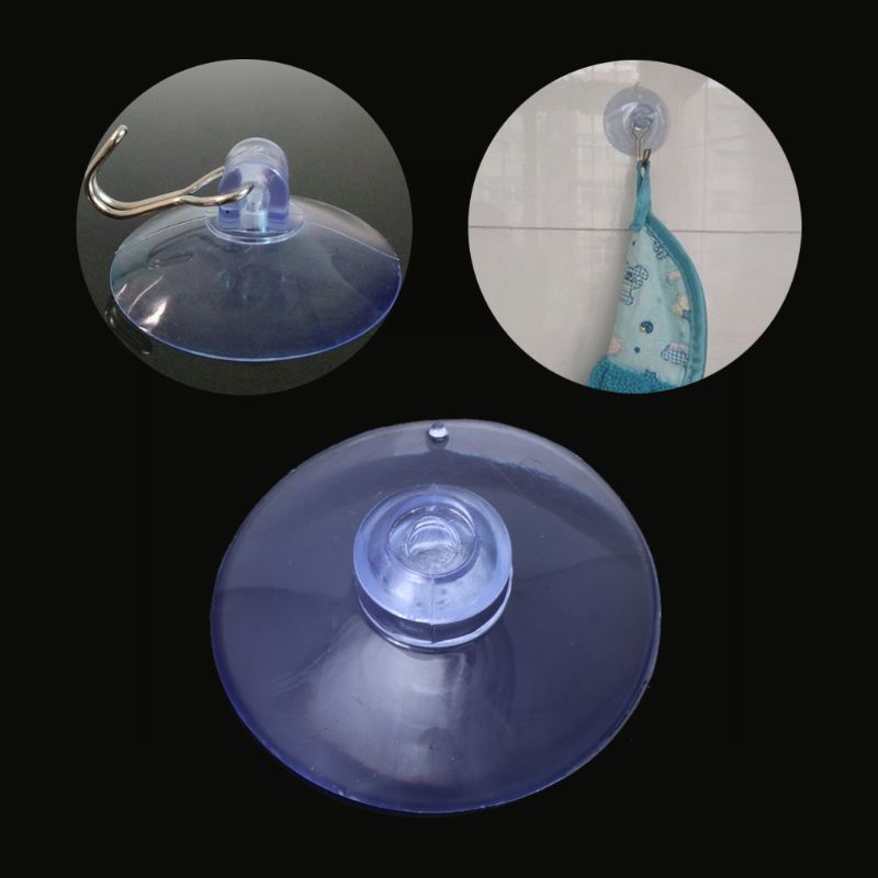 Set 100 Cốc Hút Nhựa Pvc Trong Suốt Hình Nấm Không Móc Hít Tường / Kính / Bàn