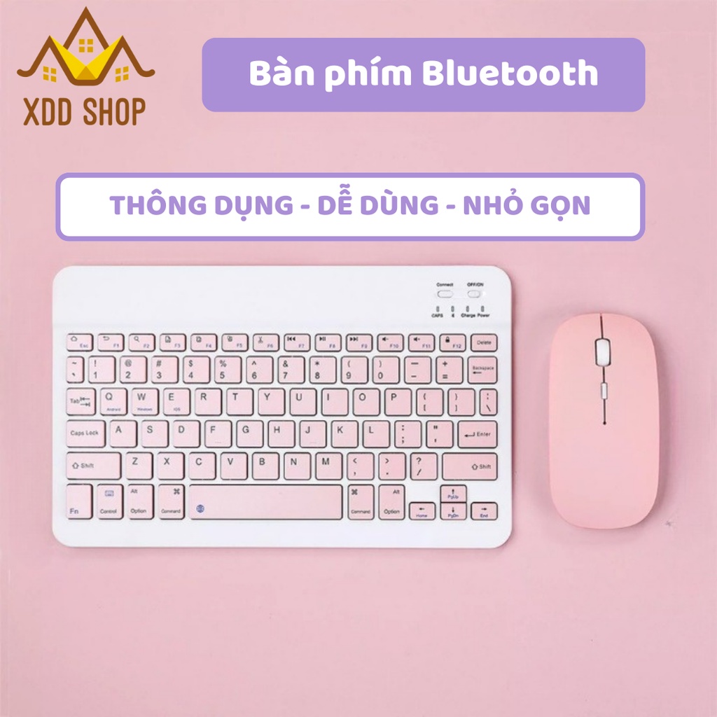 Bàn phím bluetooth không dây mini HP 10 inch và chuột không dây cho máy tính điện thoại nhiều màu