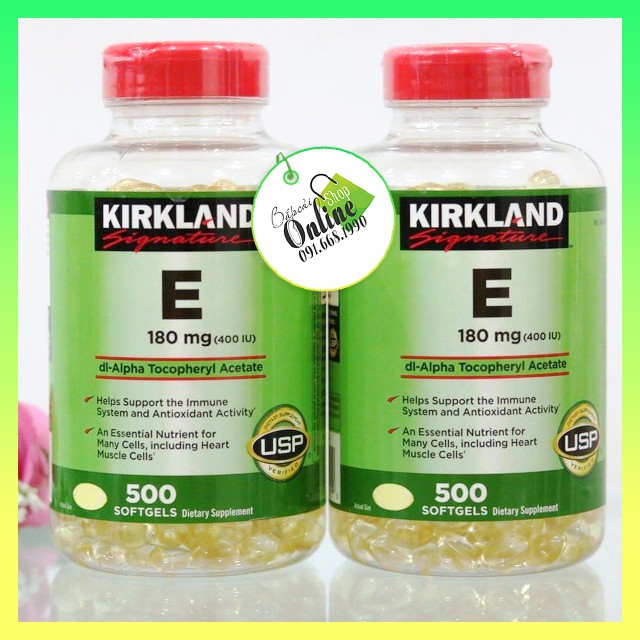 Vitamin E 400 IU 500 Viên Kirkland Của Mỹ - Đẹp Da, Làm Chậm Lão Hóa