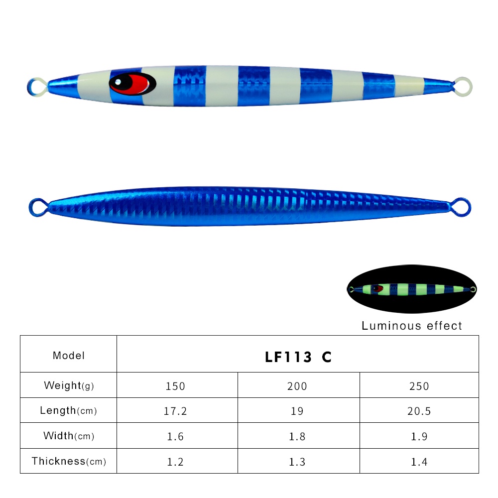 1 Mồi Giả Câu Cá Phát Sáng Bằng Kim Loại 150-250g
