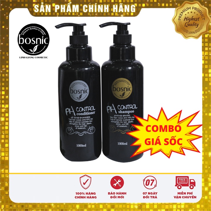 COMBO GỘI XẢ CÂN BẰNG PH CHỐNG RỤNG TÓC BOSNIC 1500ML