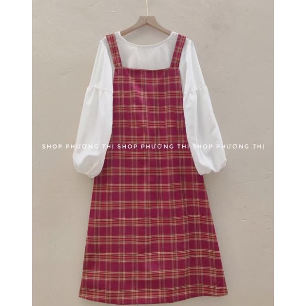 Yếm kẻ caro ulzzang phong cách Hàn Quốc (hình thật/sẵn) | BigBuy360 - bigbuy360.vn