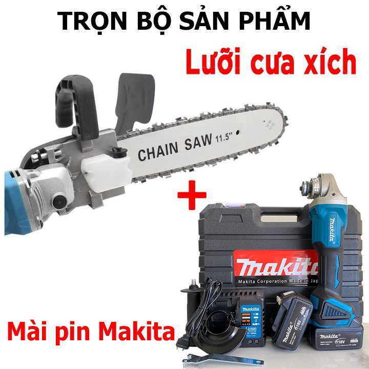 [Free ship] MUA 1 ĐƯỢC 2 – MUA MÁY MÀI PIN MAKTIA 118V TẶNG NGAY LƯỠI CƯA XÍCH GẮN MÁY MÀI CHAIN SAW – BIẾN MÁY MÀI THÀN