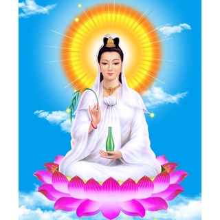 Tranh 5d gắn đá toàn bộ tự làm - Phật Quan Âm  Bồ Tát