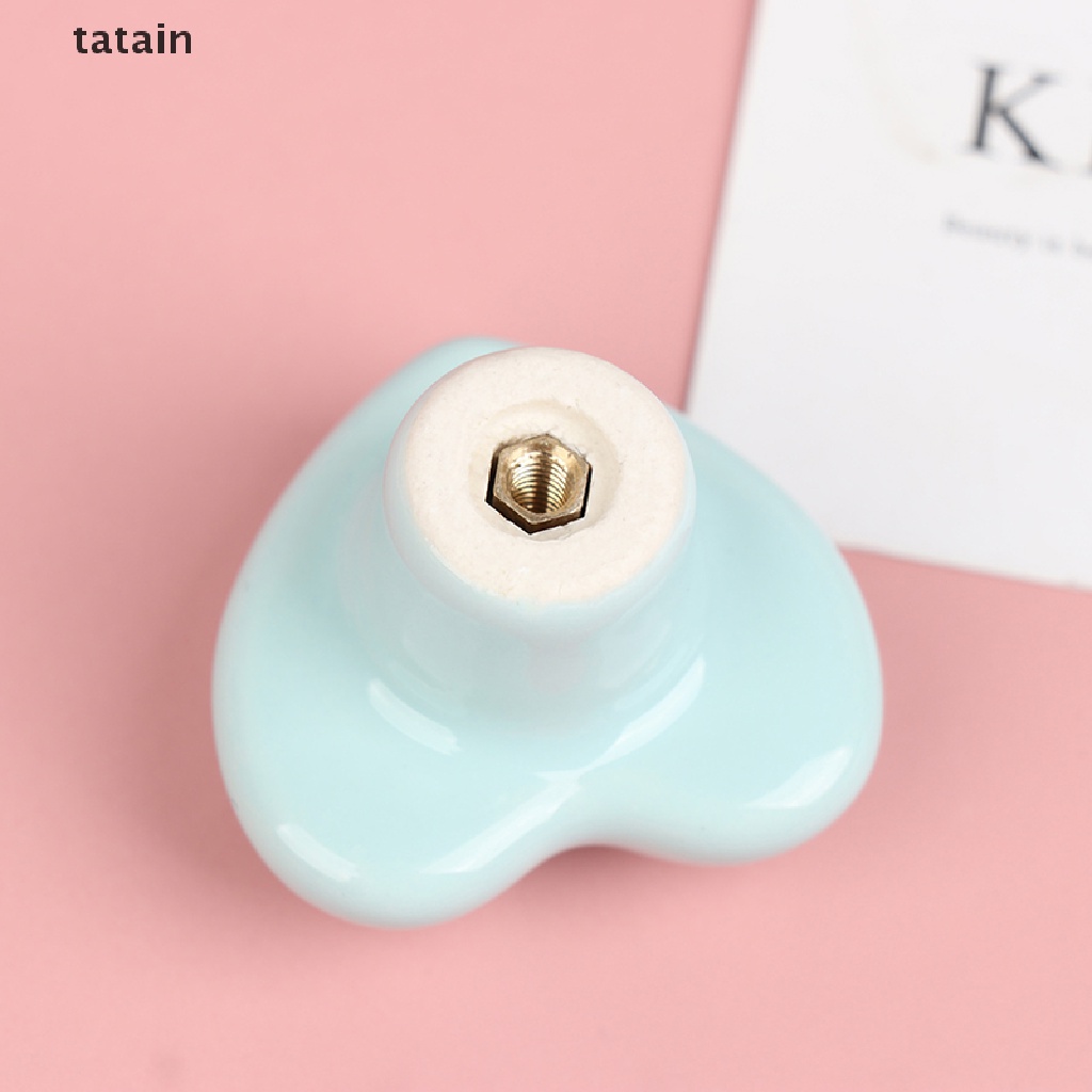 [TAT] Cartoon Color Ceramic Hand-in-hand Wardrobe Door Single-hole Round Drawer Handle CVX
