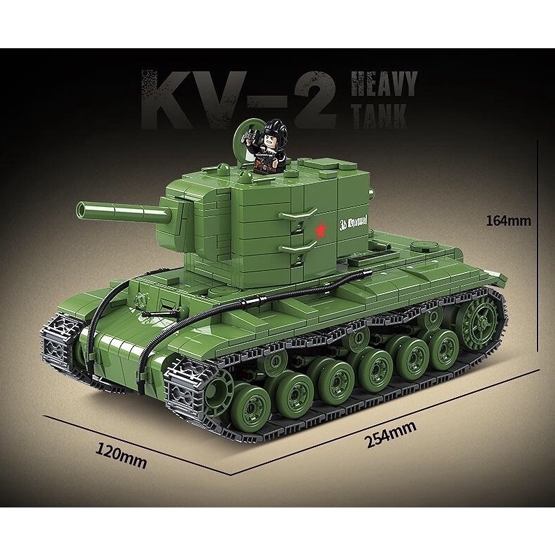 Bộ 1180 Mô Hình Xe Tăng MOC WW2 KV-2 Đồ Chơi Giáo Dục Cho Bé