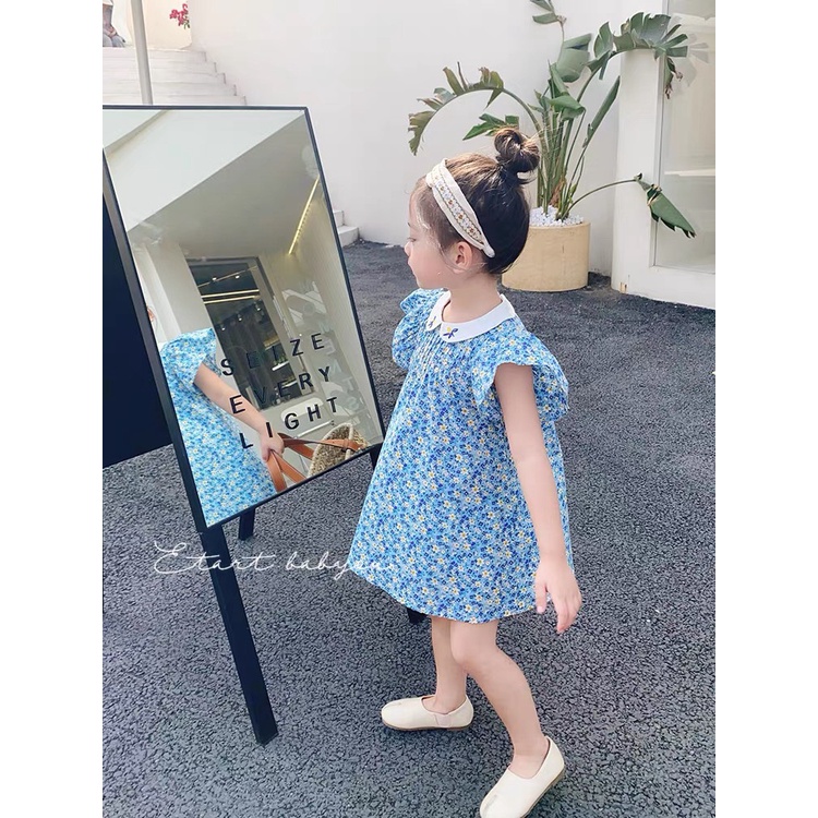 Váy cho bé gái, váy bé gái chất liệu vải thô mềm, váy hoa mặc mát cho bé từ 8-20kg