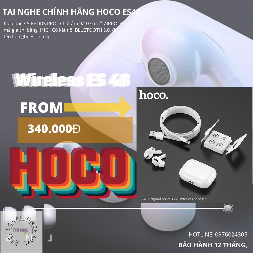 (Ship Hỏa Tốc) Tai nghe Blutooth Hoco DES08 PRO/DES08