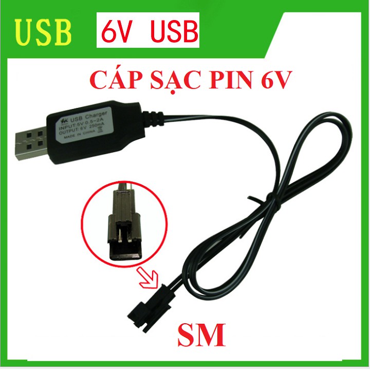 Dây sạc 3.6V 4.8V 6V 7.2V dùng cho pin xe điều khiển từ xa cổng SM