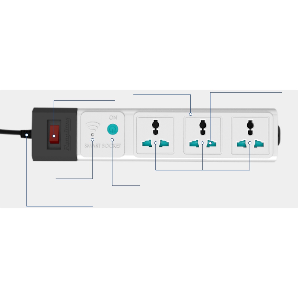 Ổ cắm thông minh Wifi 3m 5m Rạng Đông Model: OC02.WF 3C/3M/10A