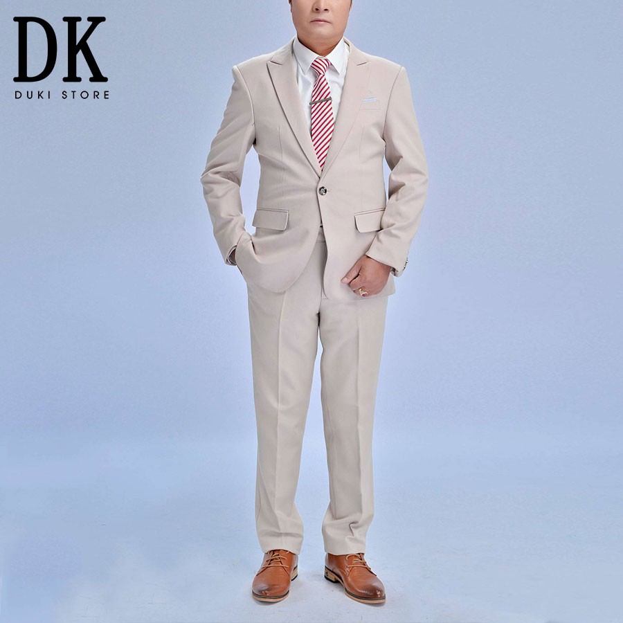 Bộ vest nam trung niên màu kem sang trọng - DUKI STORE